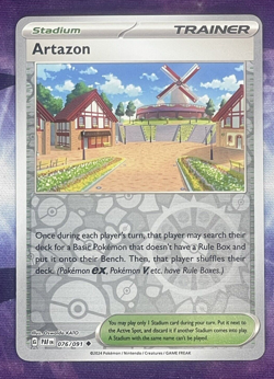 Artazon Uncommon Reverse Holo Stadium PALDEAN FATES Pokemon TCG Card 076/091 - Image 1