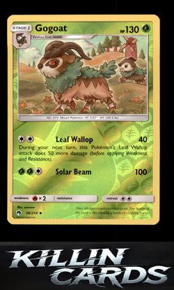 Reverse Holofoil Gogoat 36/214 Pokemon Uncommon SM - Lost Thunder Card NM - Image 1