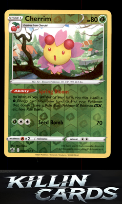 Reverse Holofoil Cherrim 008/163 Pokemon Holo Rare SWSH05: Battle Styles Card NM - Image 1