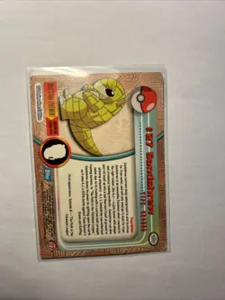 Sandshrew #27 Blue Logo 1st print - 1999 Pokemon Topps TV Animation Series 1 - Image 2