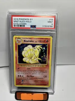 PSA 9 Mint 2016 Pokemon XY Evolutions Ninetales Holo 15/108 - Image 1