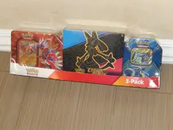 POKEMON Trading Cards TCG Costco 3 Pack Bundle CROWN ZENITH ETB + 2 TIN NEW SEAL - Image 1