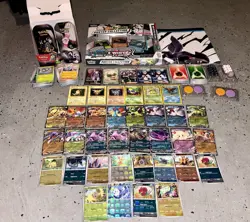 Pokemon Lot of 40 Rare Cards + Poster, Promo Cards, Tin’s, and 100+ Bulk Cards - Image 1