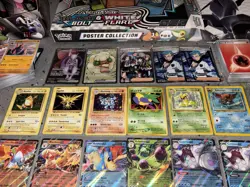 Pokemon Lot of 40 Rare Cards + Poster, Promo Cards, Tin’s, and 100+ Bulk Cards - Image 2