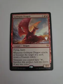 Goldspan Dragon - MTG Promo Regular Card - Kaldheim Mythic Rare - Image 1