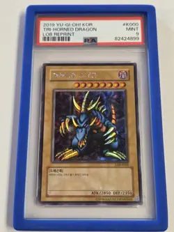 Tri-Horned Dragon LOB-K000 PSA 9 MINT Secret Rare Yugioh OCG Unlimited Edition - Image 3