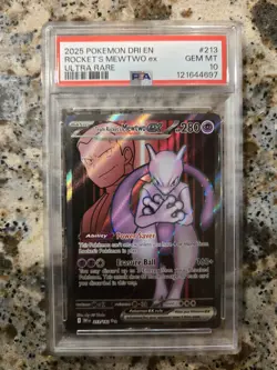 Pokemon 2025 Destined Rivals Team Rockets Mewtwo Card 213/182 PSA 10 Gem Mint - Image 1