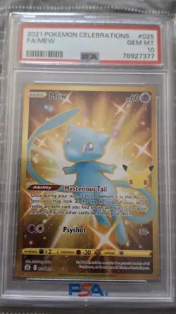 Pokemon TCG Celebrations Mew Gold Holo Secret Rare Card 025/025 PSA 10 - Image 1