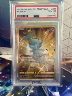 Pokemon TCG Celebrations Mew Gold Holo Secret Rare Card 025/025 PSA 10 - Image 1