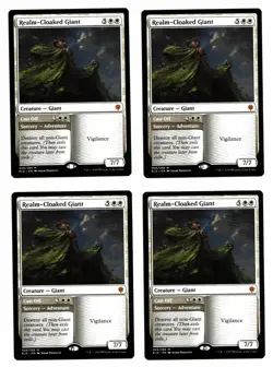 MTG Card: Realm-Cloaked Giant 026/269 Throne of Eldraine Mythic Playset (4x)! NM - Image 1