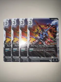 Gundam Card Game GD01 GD01-068 X4 Playset Perfect Strike Gundam Rare R TCG - Image 1