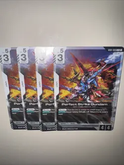 Gundam Card Game GD01 GD01-068 X4 Playset Perfect Strike Gundam Rare R TCG - Image 5