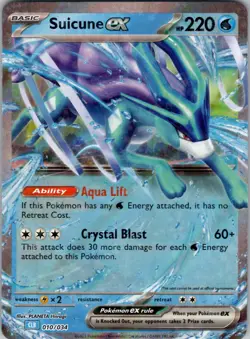 Suicune ex Classic Collection Trading Card Game Classic 010/034 NM - Image 1