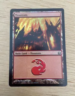 MTG 2012 Magic The Gathering Card Mountain Basic Land Foil Richard Wright #269 - Image 1