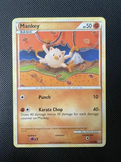 Pokemon Card Mankey Unleashed Common 53/95 Near Mint - Image 1