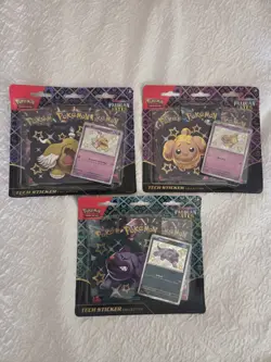 Pokemon Paldean Fates Tech Sticker Collection Lot of 3, New and Sealed - Image 1