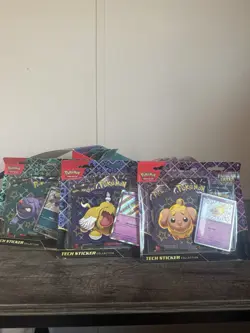 💥 Pokemon Paldean Fates Tech Sticker Collection Display 12 Blister (36 Packs) - Image 2