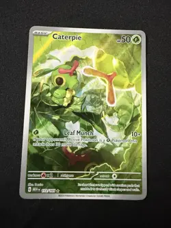 Caterpie 172/165 Pokemon Scarlet and Violet 151 Full Art Illustration Rare NM - Image 1