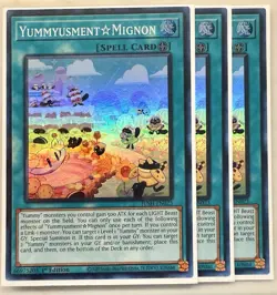 Yugioh! 3x Yummyusment☆Mignon JUSH-EN023 Super Rare 1st Ed NM - Image 1