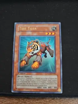 Yugioh Test Tiger GLAS-EN061 Ultra Rare 1st Ed Damaged - Image 1