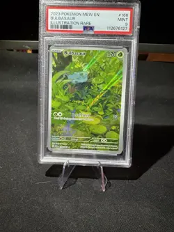 2023 Pokemon Bulbasaur Illustration Rare Card PSA 9 Mint 166/165 - Image 1