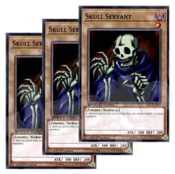Yugioh - Skull Servant x 3 - 1st Edition NM - Plus Free Holo Card - Image 1