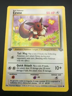 Eevee 1st Edition 51/64 Jungle Common Pokemon Vintage Card WOTC NM 1999 - Image 1