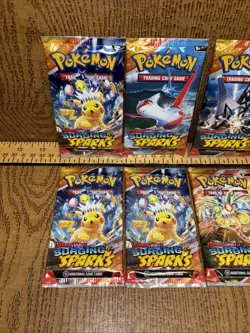 9 Pokemon TCG: Surging Sparks Booster Packs (Random Artwork, Lot of 9) - Image 3