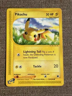 Pikachu 124/165 Common Expedition Pokemon Card Near Mint NM - Image 1