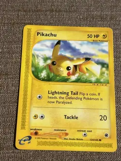 Pikachu 124/165 Common Expedition Pokemon Card Near Mint NM - Image 2
