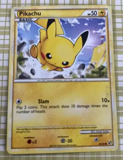 PIKACHU 61/90 Common POKEMON Card UNDAUNTED Lightly Played LP - Image 1
