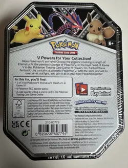 Pokemon Trading Card Game Eevee V Powers Tin SEALED - Image 2