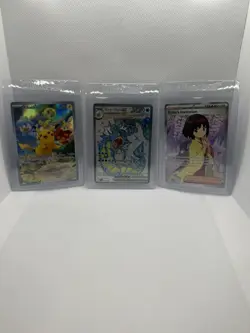 Lot Of 10 NM Pokemon Card Mix With Card Protectors Pikachu,Gyarados,Erika,Mew ++ - Image 1