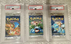 🔥 1999 Pokemon Base Set Packs (3) - Full Artwork - PSA 9 Insured Shipping 🔥 - Image 1