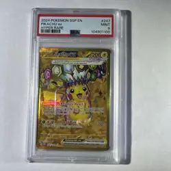 Pikachu EX 247/191 GOLD Hyper Rare Pokemon TCG Surging Sparks ACE PSA Graded 9 - Image 1