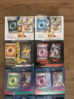 Lot Of 10 Pokemon ETB Empty Boxes With Sleeves,Guides & Energy Deck - Image 2