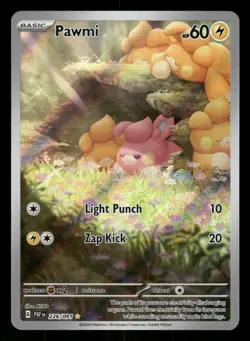 2024 Near Mint Pokemon Pawmi 226/091 Paldean Fates Illustration Rare English - Image 1