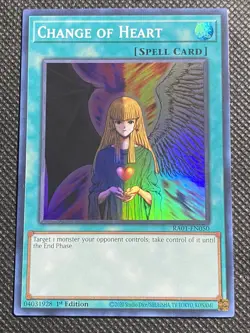 YuGiOh! - Change of Heart RA01-EN050 Super Rare 1st Edition Near Mint - Image 1