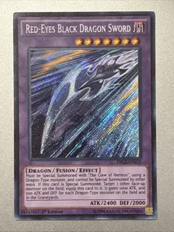 Yu-Gi-Oh! TCG Red-Eyes Black Dragon Sword DRL2-EN012 1st Edition Secret Rare LP - Image 1
