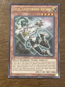Felis, Lightsworn Archer DUEA-EN095 Duelist Alliance 1st Edition Ultra Rare LP - Image 1
