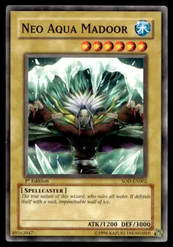 1996 Yu-Gi-Oh! 1st edition Neo Aqua Madoor #SOD-EN002 Uncirculated NMT. - Image 1