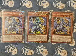 Yugioh! Lightpulsar Dragon x3 (Platinum Secret Rare) RA04-EN176 1st Edition NM - Image 1