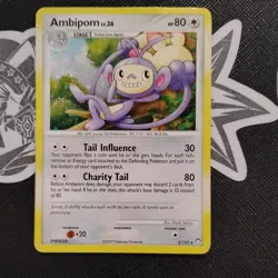POKEMON Card TCG MYSTERIOUS TREASURES AMBIPOM 3/123 Holgraphic Rare Played - Image 2