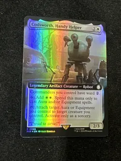 MTG Codsworth Handy Helper Extended Art Foil Fallout 366 NM Pip Magic - Image 2