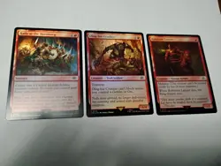 Rally at the Hornburg + Olog-hai Crusher + Rohirrim Lancer - 3 FOIL MTG Cards - Image 1