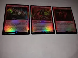 Rally at the Hornburg + Olog-hai Crusher + Rohirrim Lancer - 3 FOIL MTG Cards - Image 3