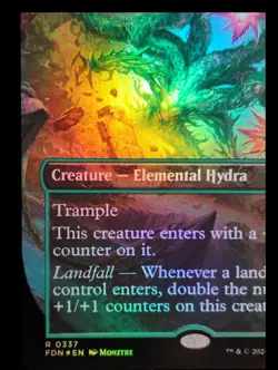 MTG Mossborn Hydra 0337 (Borderless) Foundations Foil Finish Rare - Image 3
