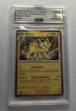 2025 Pokemon Prismatic Evolutions Cosmos Promo Jolteon #169 AGS 9.5 - Image 1