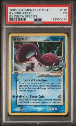 PSA 1 PR Gold Star Kyogre 112 Ex Delta Species 2005 Holo Pokemon SWIRL Pop 74 - Image 5