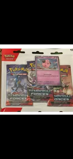 Pokemon Cards Scarlet & Violet Temporal Forces CLEFFA BLISTER PACK (3 Boosters+) - Image 3